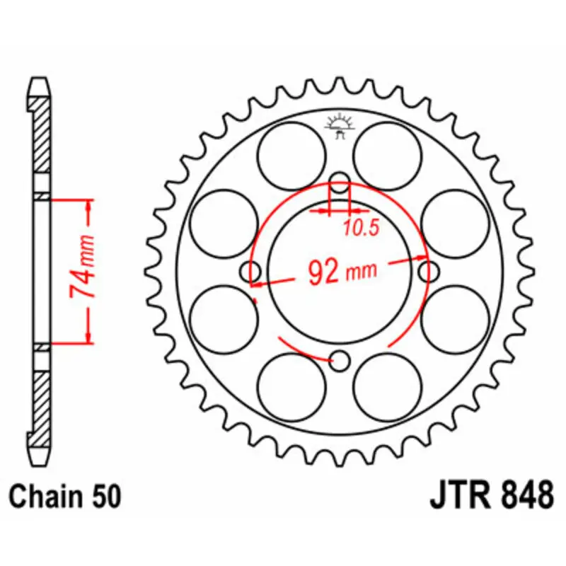 Standard Stahl Motorradkrone JT Sprockets 530 Yamaha RD 350