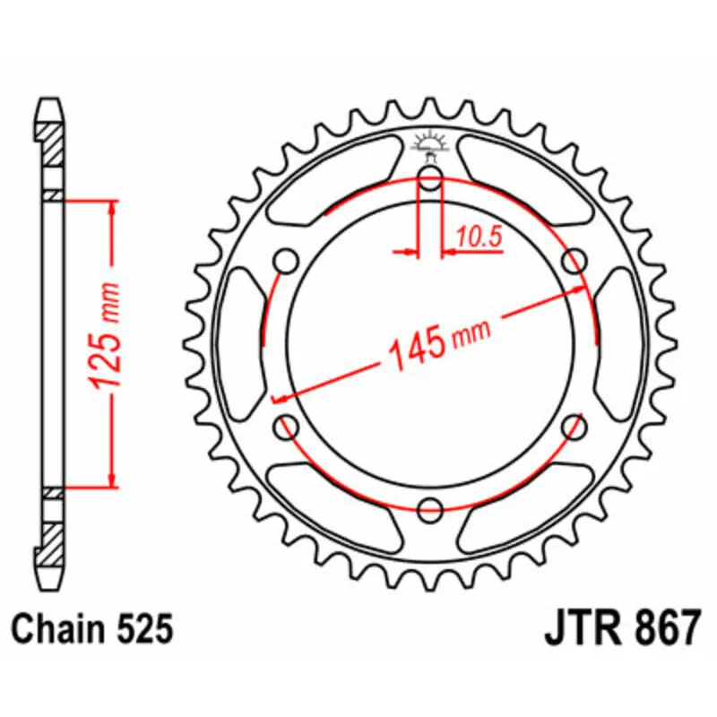 Standard Stahl Motorradkrone JT Sprockets 525 Yamaha TDM 850