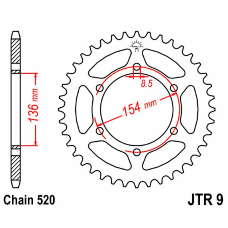 Standard Stahl Motorradkrone JT Sprockets 520 BMW G 650 X Country ABS (0141)