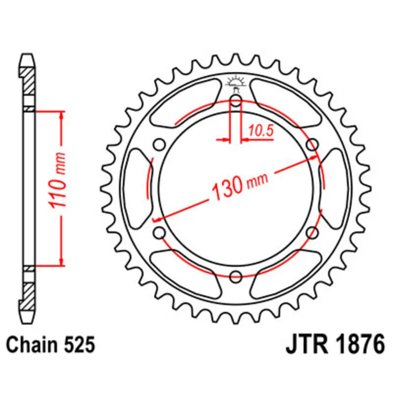 Standard Stahl Motorradkrone JT Sprockets 525 Suzuki GSX-S 750 ABS / Zontes 703 RR