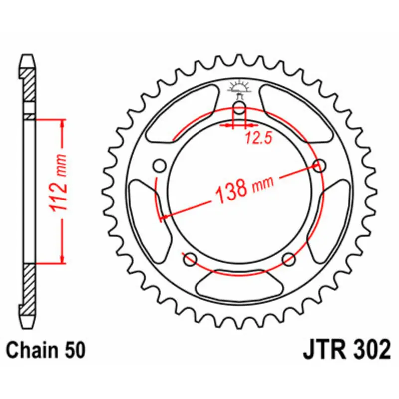 Standard Stahl Motorradkrone JT Sprockets 530 Honda CB 1300 S ABS (SC54) / Honda CB 1100 X-11 SF (SC42)