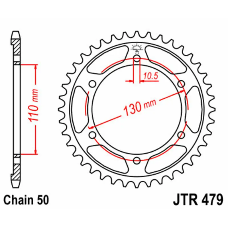 Standard Stahl Motorradkrone JT Sprockets 530 Suzuki GSX-R 1000 ABS / Yamaha YZF-R1 (RN19)