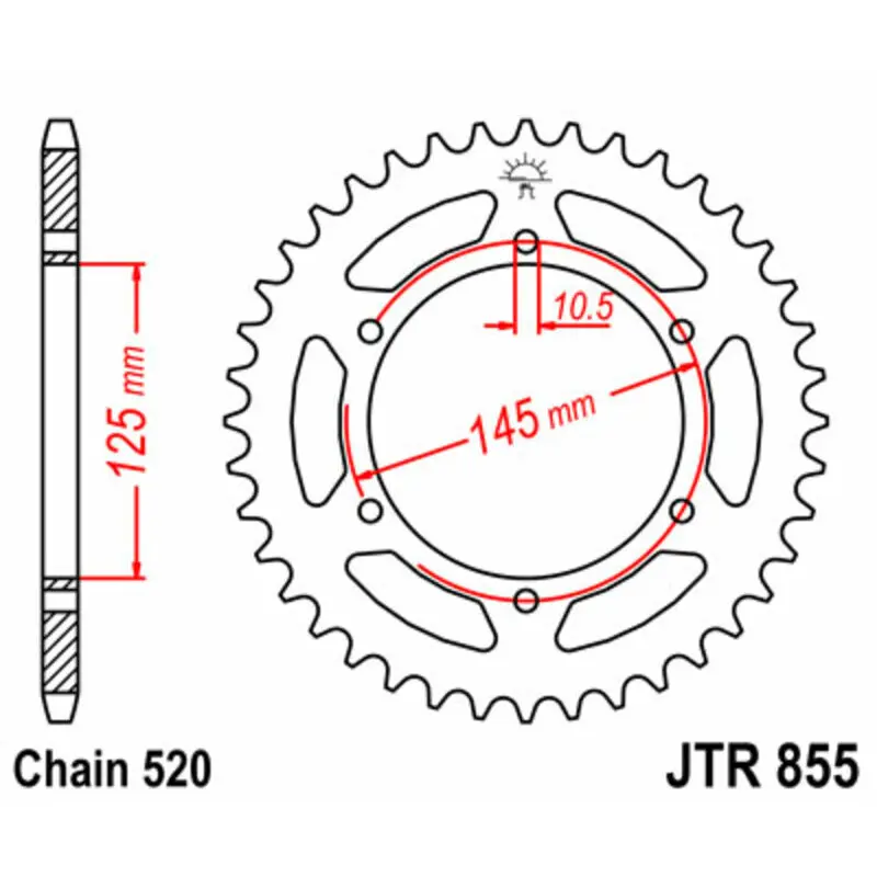 Standard Stahl Motorradkrone JT Sprockets 520 Yamaha XT 660 Z Tenere ABS (DM02)