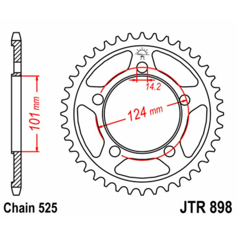 Standard Stahl Motorradkrone JT Sprockets 525 KTM 1190 RC8 R