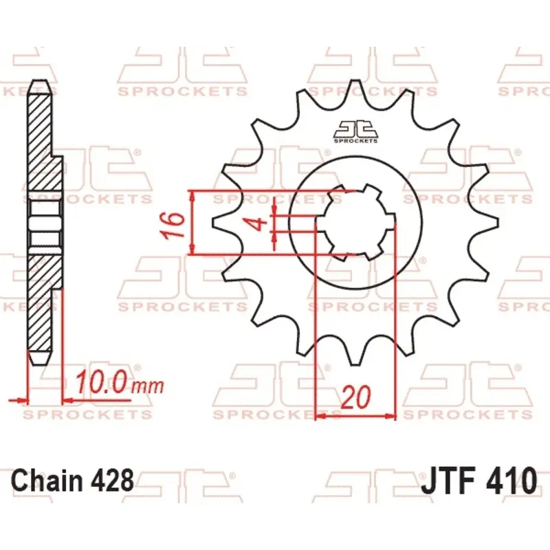 Standard Stahl Motorradritzel JT Sprockets 428 Suzuki GZ 125 Marauder