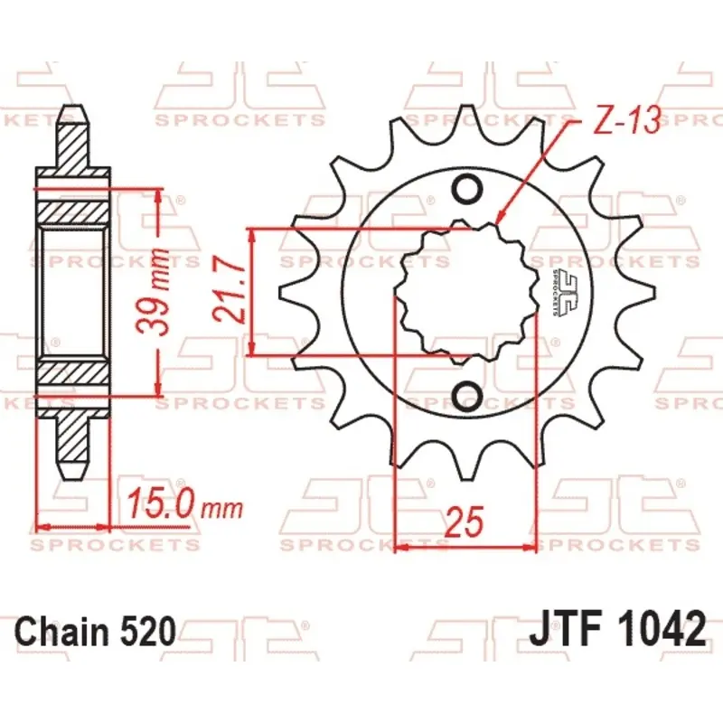 Standard Stahl Motorradritzel JT Sprockets 520 Kymco Maxxer 300