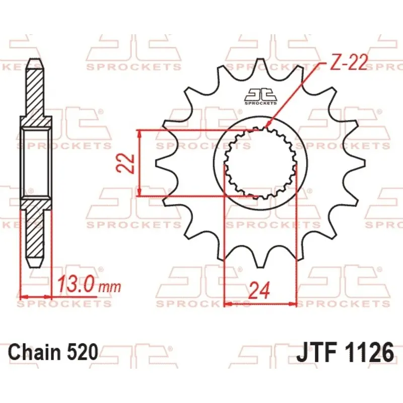Standard Stahl Motorradritzel JT Sprockets 520 Aprilia Moto 6.5