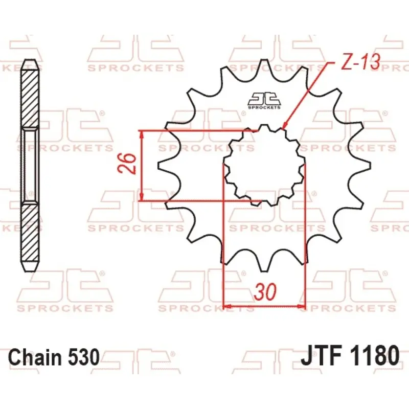 Standard Stahl Motorradritzel JT Sprockets 530 Triumph Daytona 750
