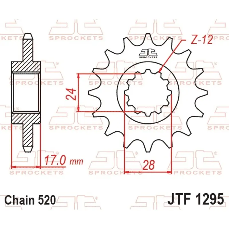 Standard Stahl Motorradritzel JT Sprockets 520 Honda CBR 600 F (PC25)