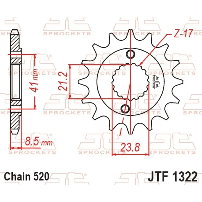Motorradritzel JT Sprockets Honda XR 400 R (Ne03)