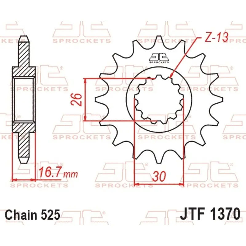 Standard Stahl Motorradritzel JT Sprockets 525 Honda CBR 1000 RR Fireblade SP ABS (SC59) 16T