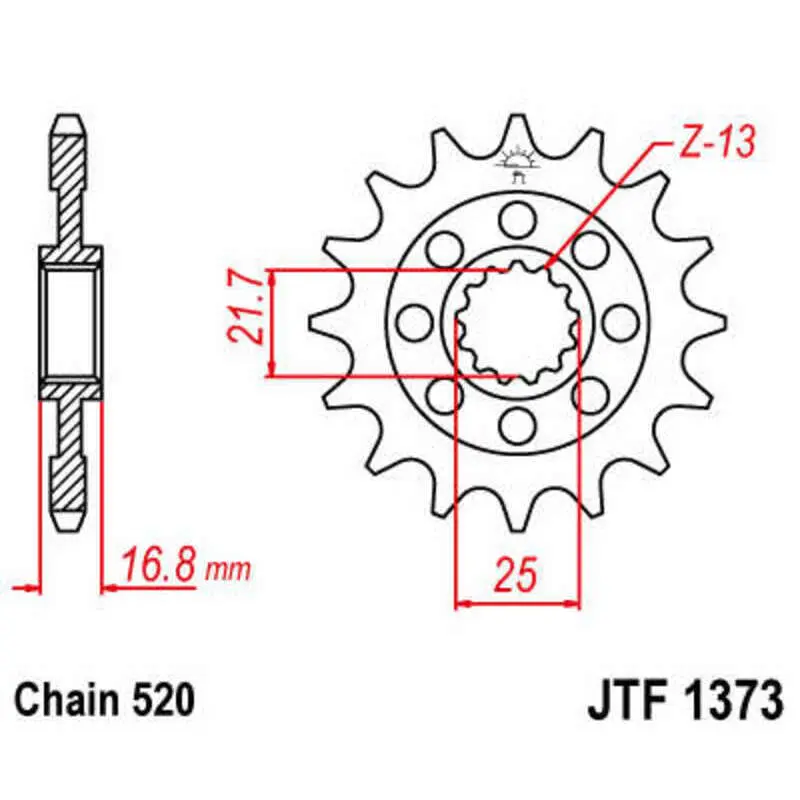 Standard Stahl Motorradritzel JT Sprockets 520 Honda NC 750 S DCT ABS (RC88) 17T