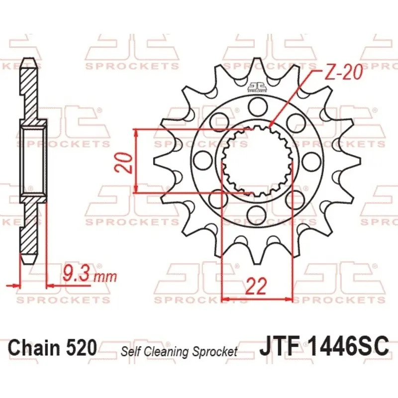 Pignon Motorrad aus rostfreiem Stahl mit Schmutzschutz JT Sprockets 520 Kawasaki KX 250 F (KX250T) 13T