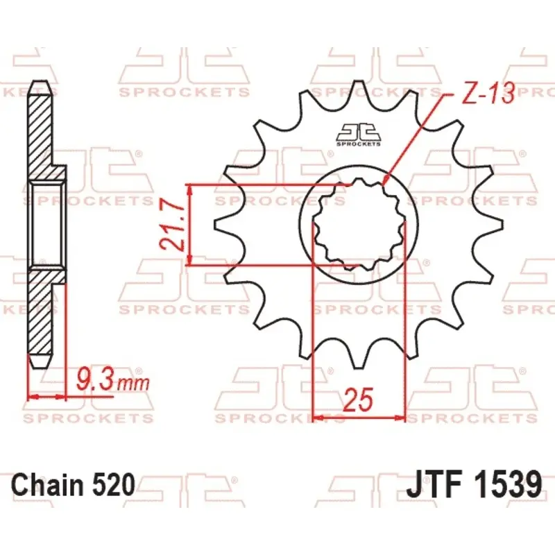 Standard Stahl Motorradritzel JT Sprockets 520 Kawasaki Ninja 250 R (EX250K) 15T