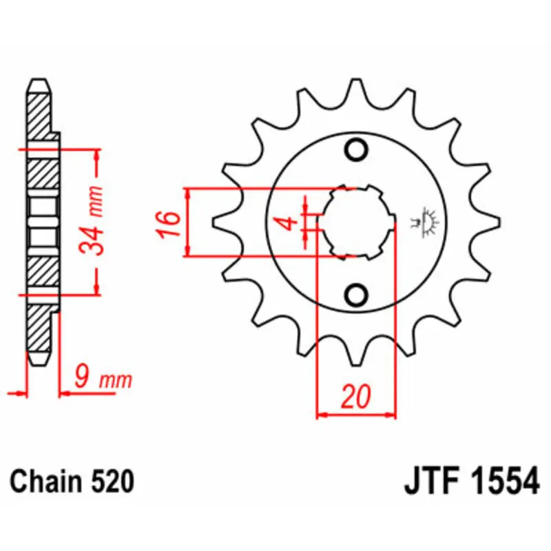 Standard Stahl Motorradritzel JT Sprockets 520 Hyosung GT 250 Comet 13T