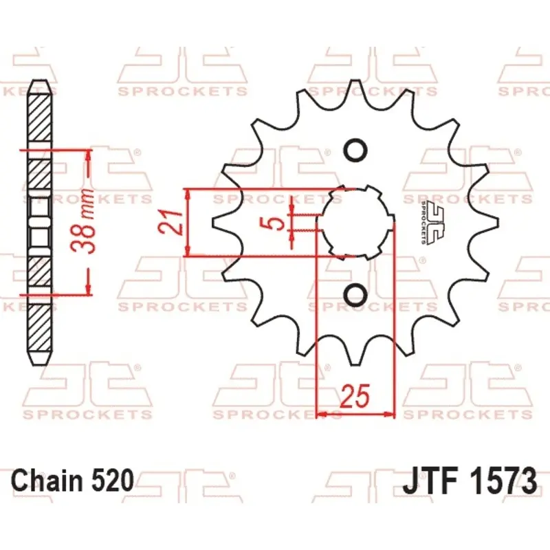 Standard Stahl Motorradritzel JT Sprockets 520 Yamaha XV 125 Virago (5AJ) 13T