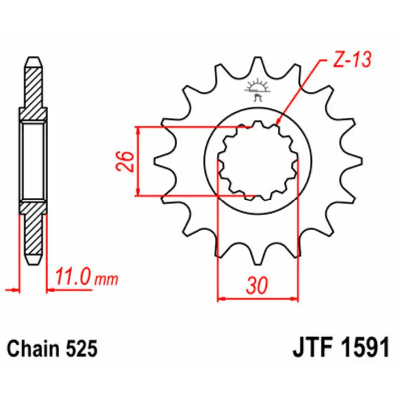 Standard Stahl Motorradritzel JT Sprockets 525 Yamaha TDM 900 ABS (RN18) 16T