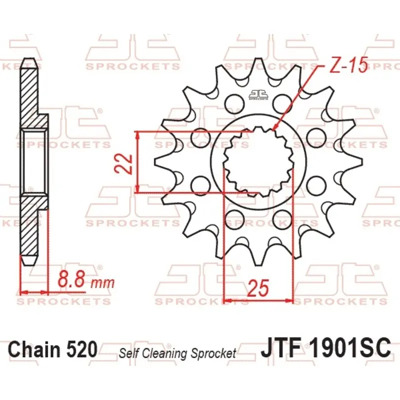 Pignon Motorrad aus rostfreiem Stahl mit Schmutzschutz JT Sprockets 520 Beta RR 125 2T Enduro 13T