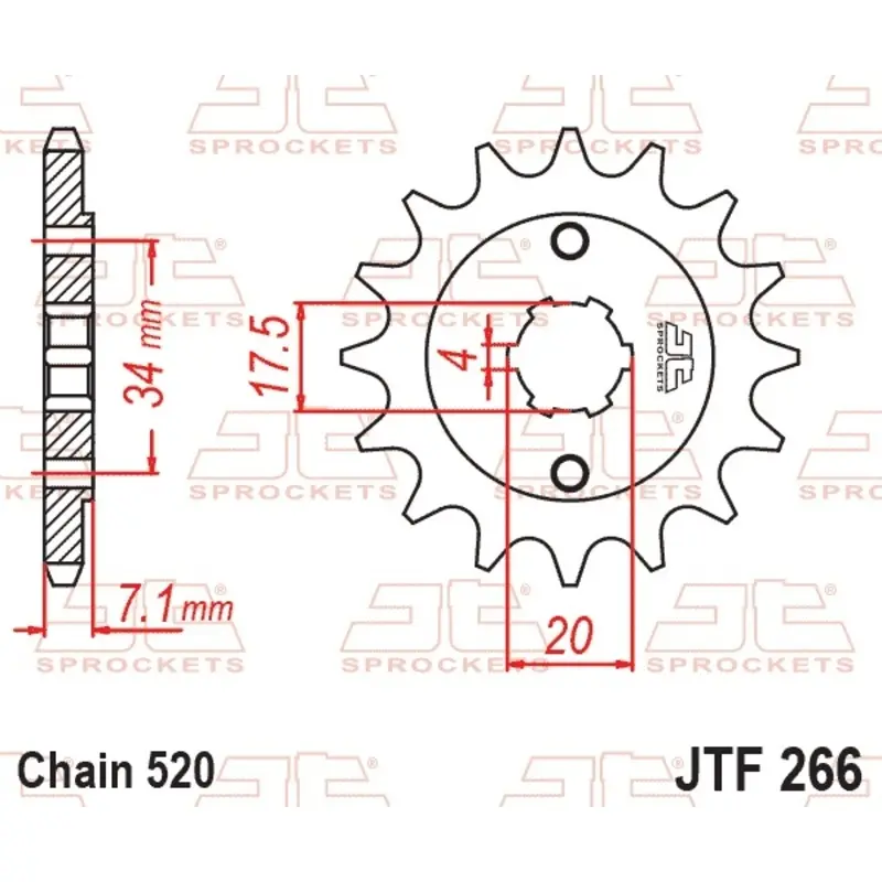 Standard Stahl Motorradritzel JT Sprockets 520 Honda XR 250 R (ME06) 14T