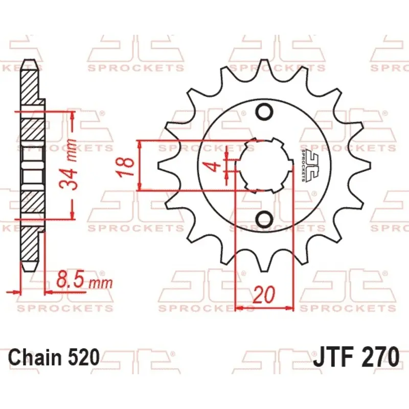Motorradritzel JT Sprockets Derbi 250 Dxr