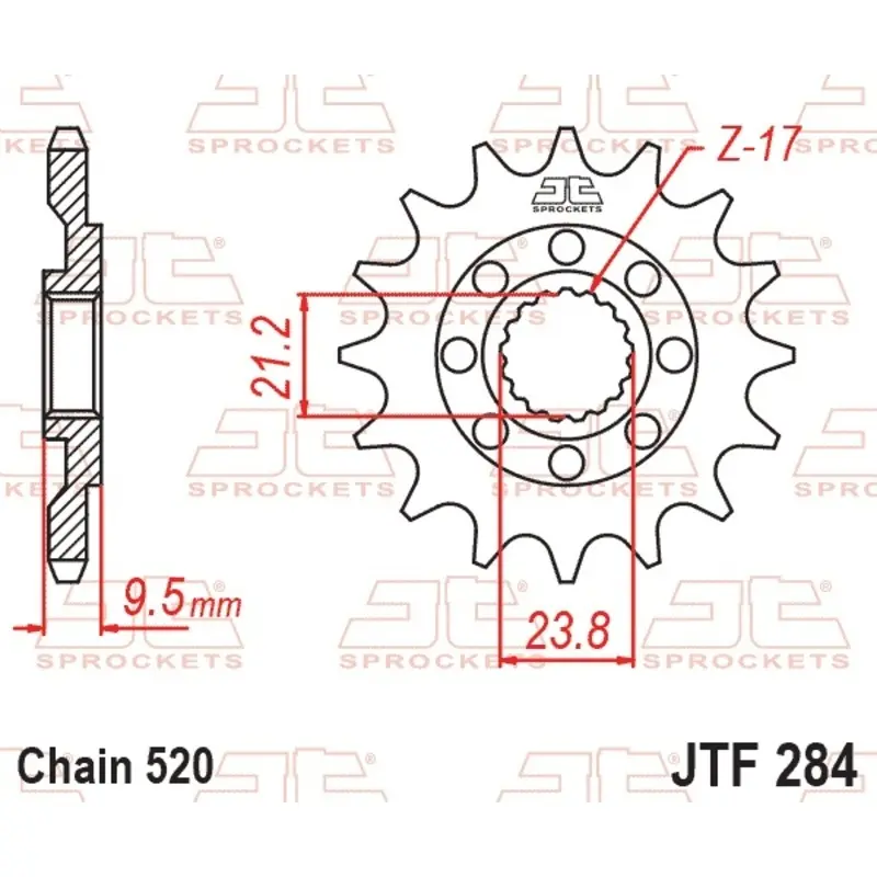 Standard Stahl Motorradritzel JT Sprockets 520 HM CRM F450R Supermoto / Honda CRF 450 X (PE06) 12T