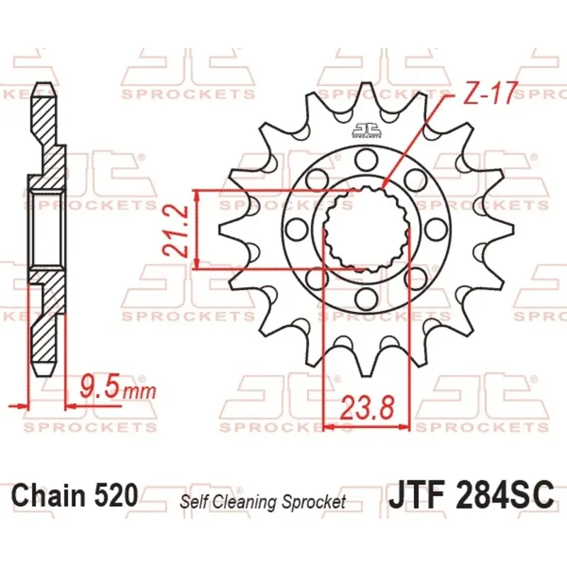Pignon Motorrad aus rostfreiem Stahl mit Schmutzschutz JT Sprockets 520 HM CRM F450R Supermoto / Honda CR 500 R (PE02) 13T