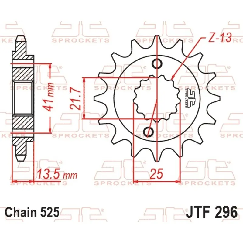 Standard Stahl Motorradritzel JT Sprockets 525 Honda VT 600 C Shadow (PC21) 15T