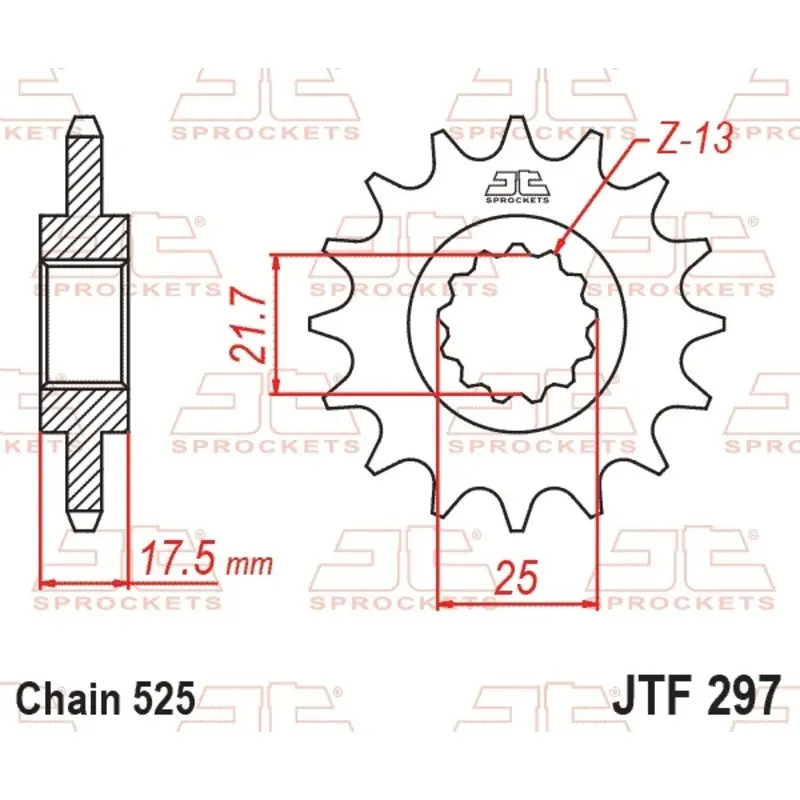 Standard Stahl Motorradritzel JT Sprockets 525 Honda CBF 500 ABS (PC39) 15T
