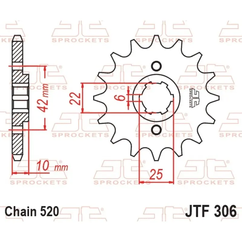 Standard Stahl Motorradritzel JT Sprockets 520 Honda NX 650 Dominator (RD02) 15T