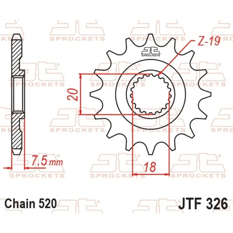 Standard Stahl Motorradritzel JT Sprockets 520 HM Cre 125SM / Honda CR 125 R (JE01) 13T