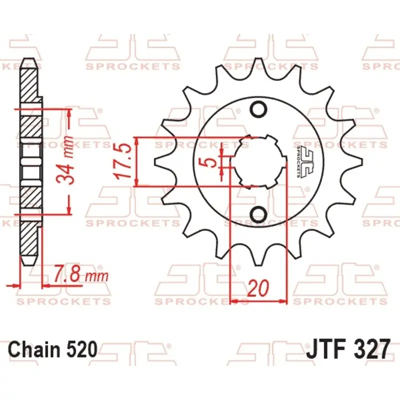 Standard Stahl Motorradritzel JT Sprockets 520 HM CRF 230 Motard / Honda XR 250 L (MD22) 14T