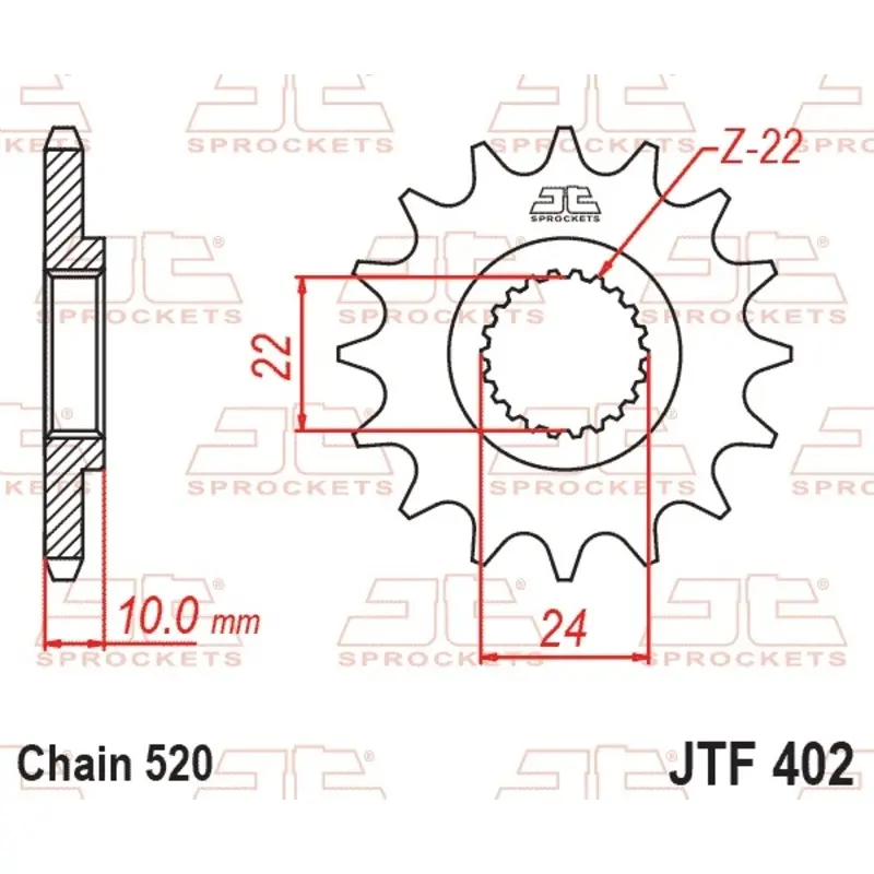 Standard Stahl Motorradritzel JT Sprockets 520 BMW F 650 GS Dakar (0173) / Aprilia Tuareg 350 15T