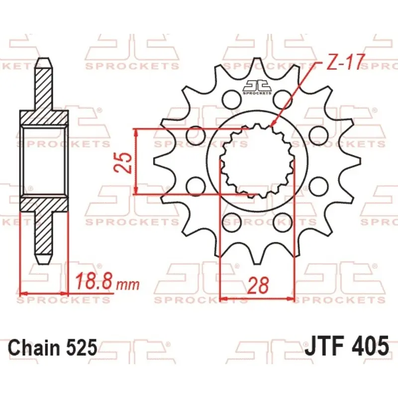 Standard Stahl Motorradritzel JT Sprockets 525 BMW F 800 R ABS (0B04) 20T