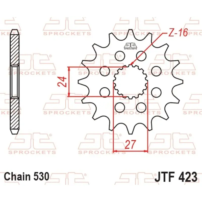 Standard Stahl Motorradritzel JT Sprockets 530 Suzuki GSX-R 1000 ABS / Kawasaki KX 125 (KX125K) 17T