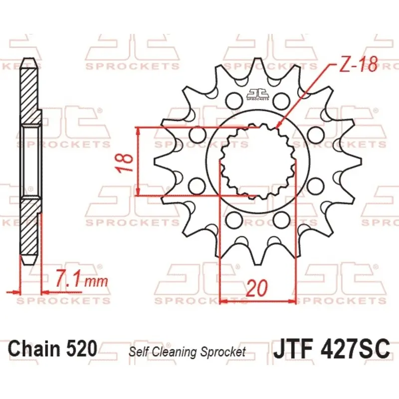 Pignon Motorrad aus rostfreiem Stahl mit Schmutzschutz JT Sprockets 520 Suzuki RM-Z 250 13T