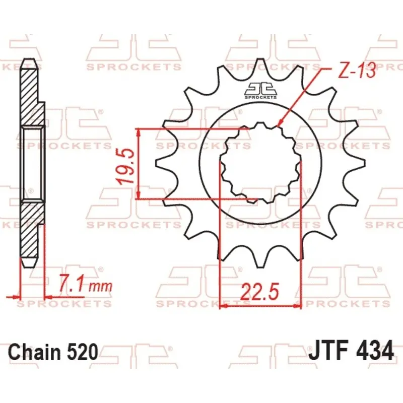 Standard Stahl Motorradritzel JT Sprockets 520 Suzuki GN 400 L 15T