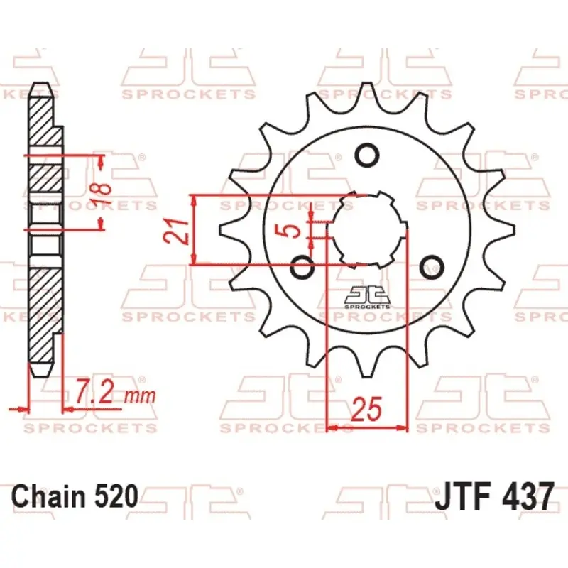 Standard Stahl Motorradritzel JT Sprockets 520 Suzuki DR 600 S 16T