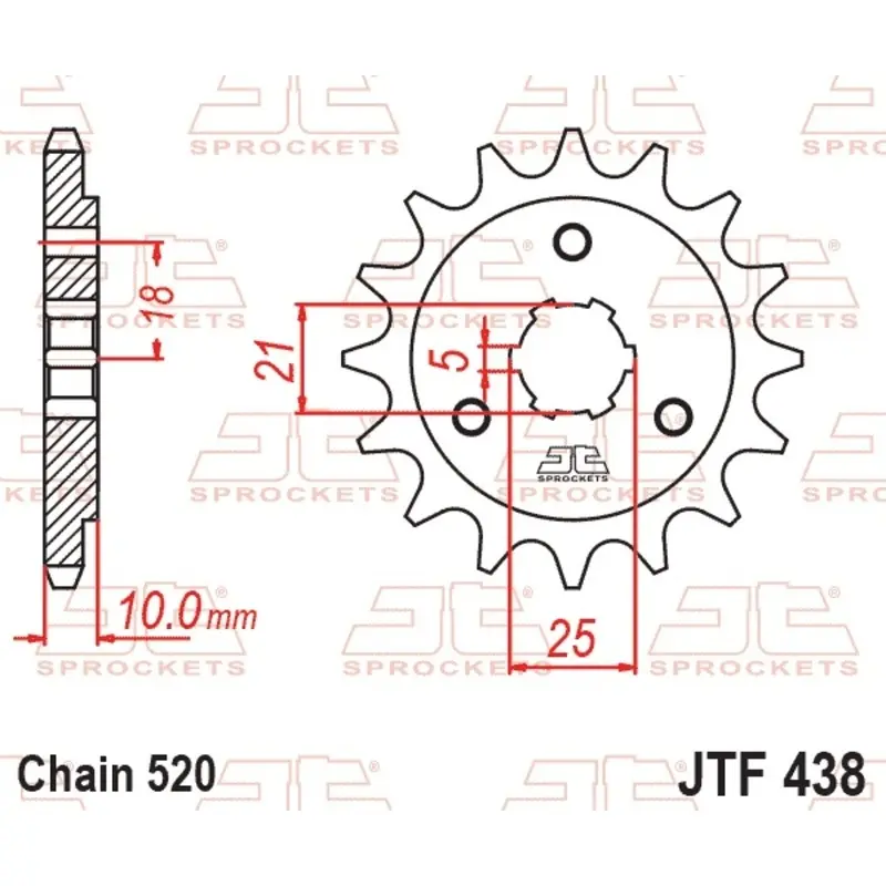 Standard Stahl Motorradritzel JT Sprockets 520 Suzuki DR 800 S 15T