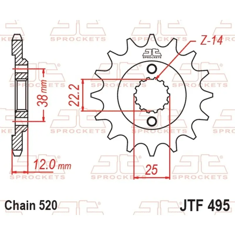 Standard Stahl Motorradritzel JT Sprockets 520 Ducati 750 Paso 15T