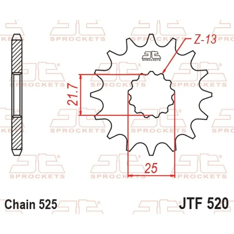 Standard Stahl Motorradritzel JT Sprockets 525 Cagiva 1000 Navigator / Kawasaki ZR-7 (ZR750F) 16T