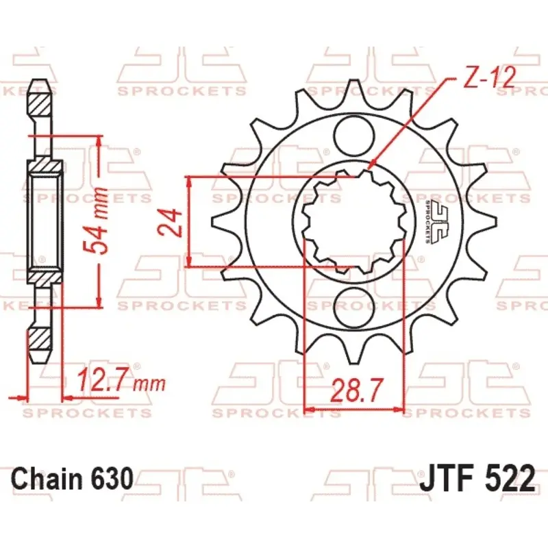 Standard Stahl Motorradritzel JT Sprockets 630 Kawasaki Z 1000 LTD (KZ1000K) 15T