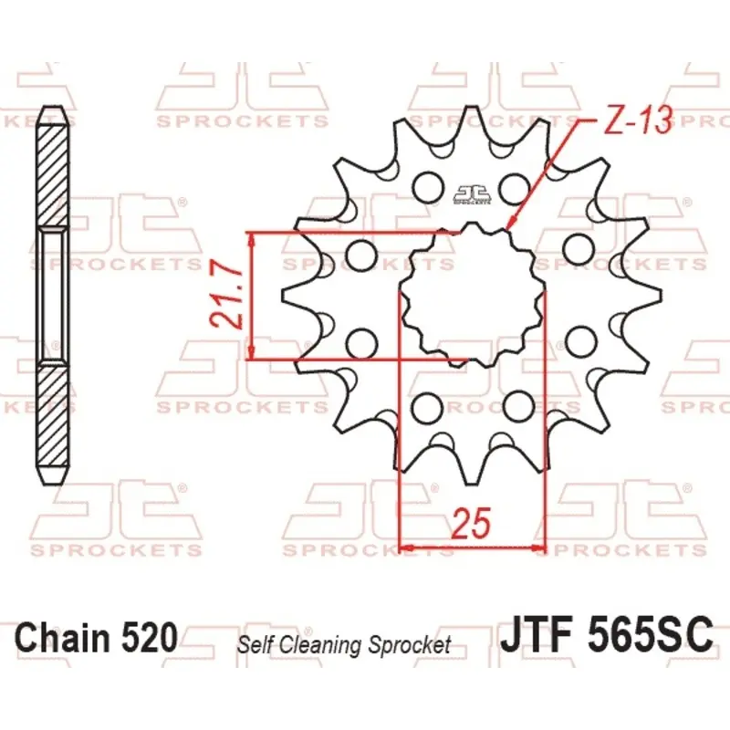 Pignon Motorrad aus rostfreiem Stahl mit Schmutzschutz JT Sprockets 520 Aprilia RS 250 / CF Moto 650 TK 12T