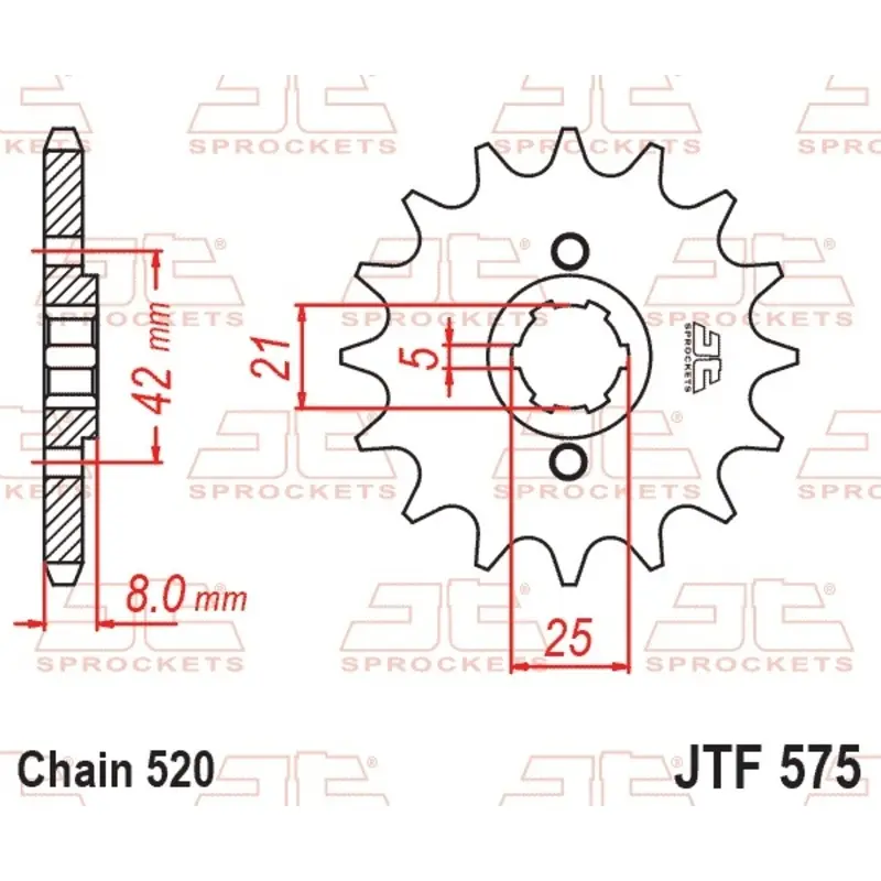 Standard Stahl Motorradritzel JT Sprockets 520 Yamaha XT 600 Z Tenere 15T