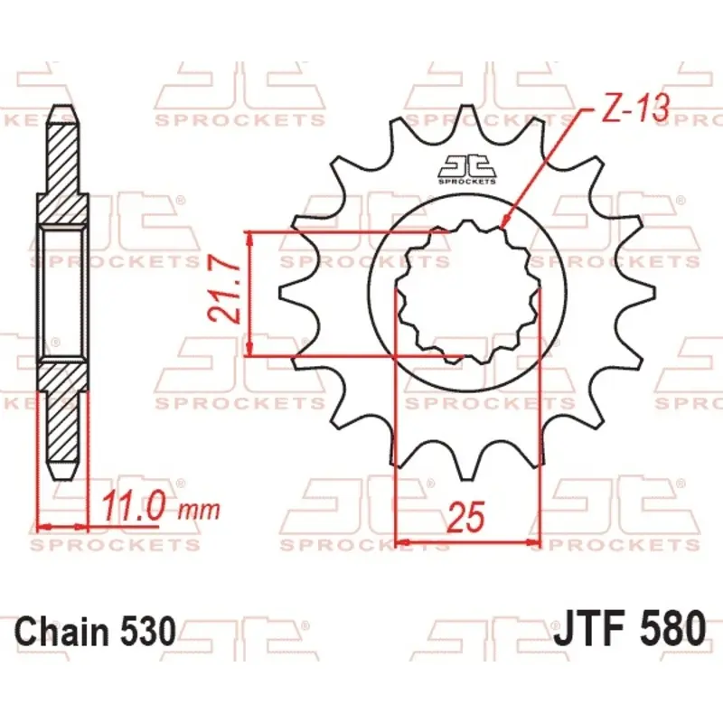 Standard Stahl Motorradritzel JT Sprockets 530 Yamaha GTS 1000 ABS (4FE) 16T