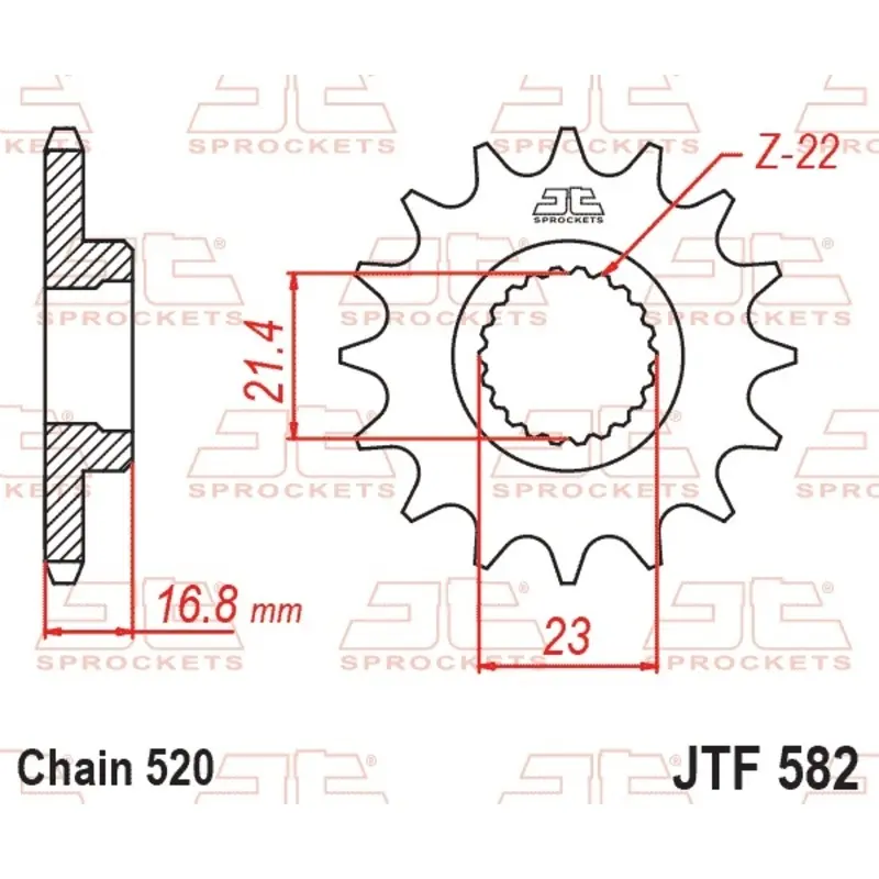 Standard Stahl Motorradritzel JT Sprockets 520 Yamaha XJ 600 S Diversion (RJ01) 16T