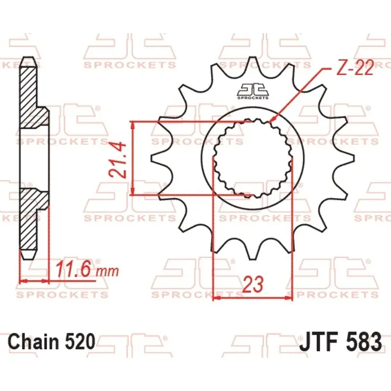 Standard Stahl Motorradritzel JT Sprockets 520 Yamaha TT-R 250 13T