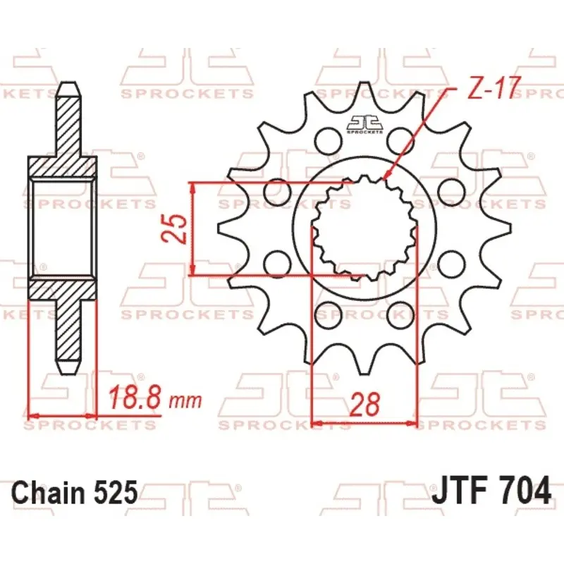 Standard Stahl Motorradritzel JT Sprockets 525 Aprilia ETV 1000 Caponord ABS / Voge 900 DSX 16T