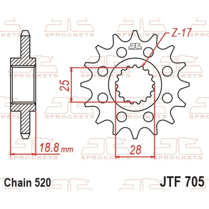 Standard Stahl Motorradritzel JT Sprockets 520 Aprilia RSV4 Factory 16T