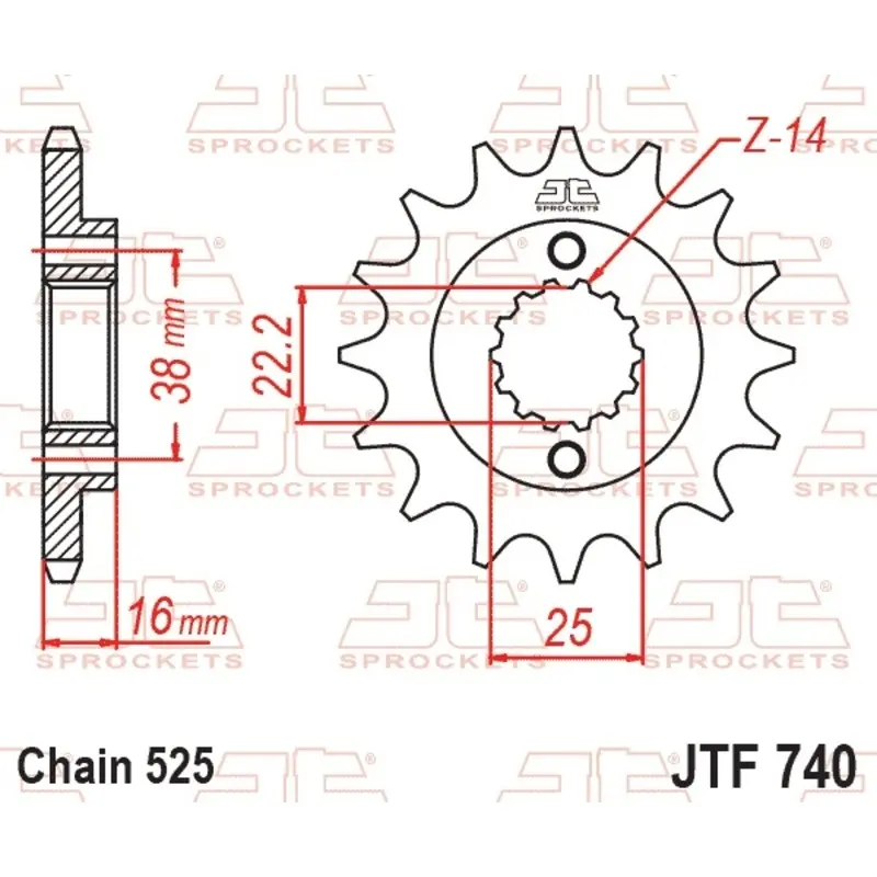 Motorradritzel JT Sprockets Ducati 796 Hypermotard
