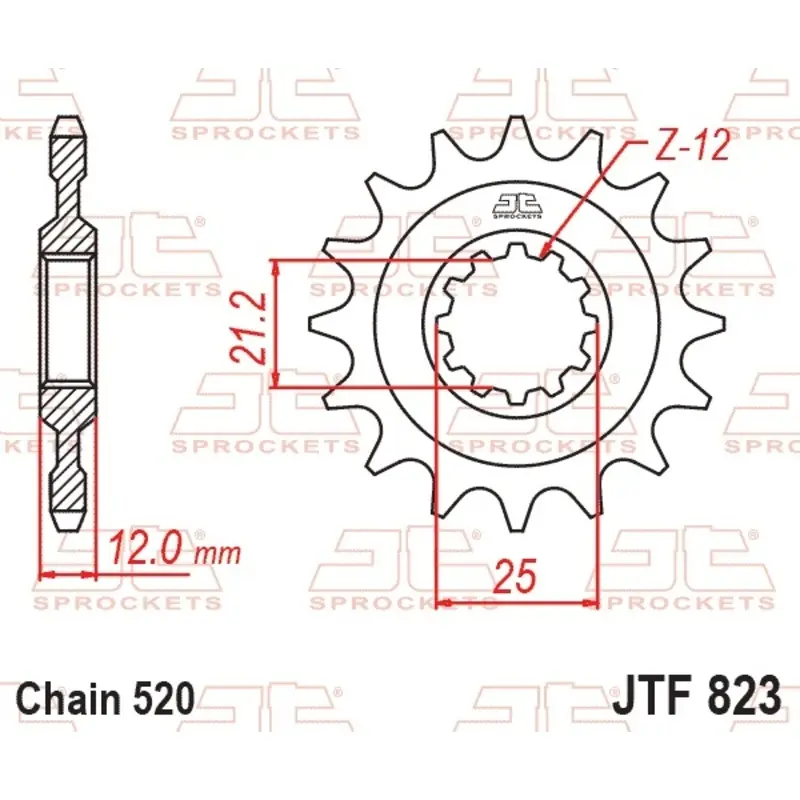 Standard Stahl Motorradritzel JT Sprockets 520 Husaberg FS 450 E /6 / Husqvarna WR 400 15T